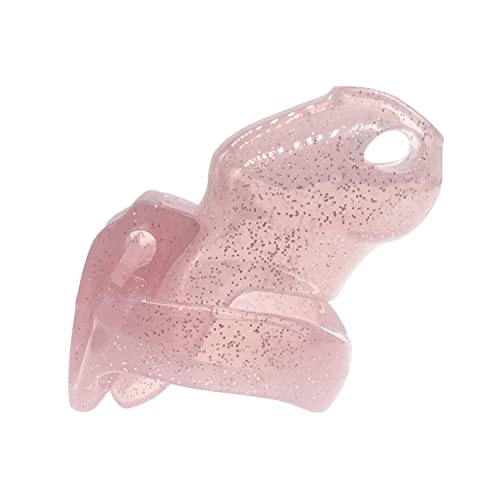 Image of HT-V4 Chastity Cage for Men | 5 Adjustable Wide Rings & 6 Colors | Beginner-Friendly | Adult Sex Toy with Sizing Guide (Pink with Silver Sparkles, Small)
