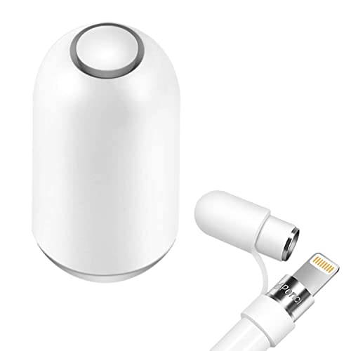 Hiicopa Magnetic Replacement Cap for Apple Pencil 1st Generation - with Silicone Protective Cap Holder (White)