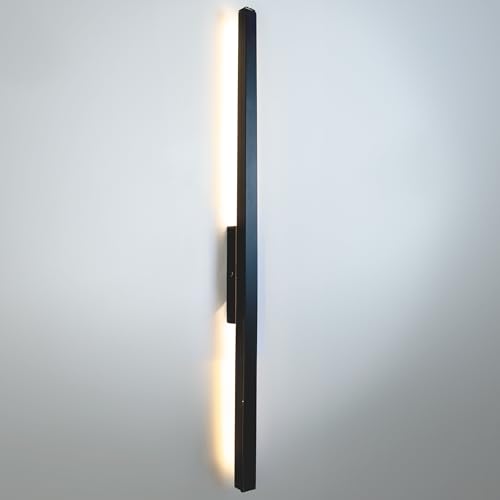 Arandela Luminária Parede Linear Slim LED 127V 60cm Preto