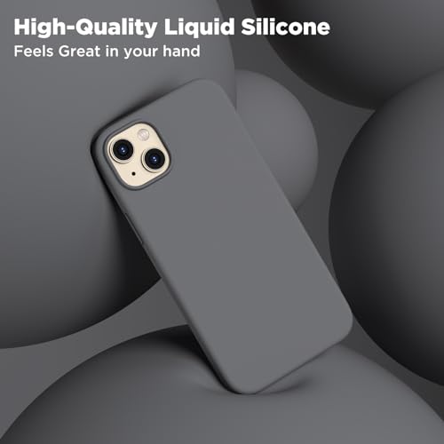 Coque iPhone 14 gris sidéral en silicone premium fine et épurée - 4