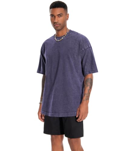 Image of Oversized Tshirts for Men Short Sleeve Vintage Washed Basic Loose Tees 2026