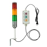 Y DIANS 3 Stack Super Bright LED Industrial Signal Tower Light Andon Lights with No Sound, Flashing Light...