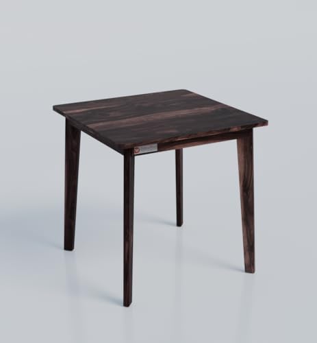 Image of DRIFTINGWOOD Liana 2-Seater Sheesham Wood Dining Table Set � in Walnut Finish with Table & 2 Cushioned Chairs � Ideal for Small Kitchens & Compact Living Spaces � Assembly Required (Beige)