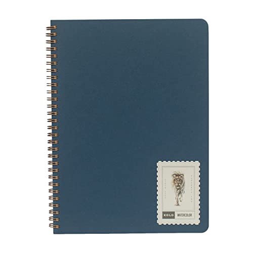 Kolo 7x10 Watercolor Book, Spiral Bound, 140lb/300gsm, Ideal for Watercolor, Acrylic, and Gouache
