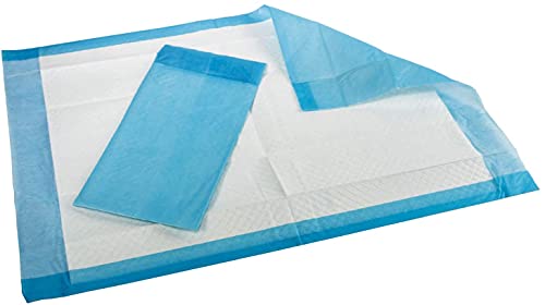 Pantryware Essentials PE Underpad 17x24 30 Disposable Changing Underpads, 17" Width, x 24" Length, Pack of 30, Blue Underpads