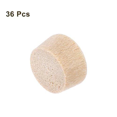 Image of uxcell 36Pcs Wood Button Plugs, 8mm /0.31 inch Flat Head Hardwood Screw Hole Plug Wooden Caps Buttons Wood Plug for Furniture Woodworking Craft Decor (9mm x 8mm)