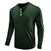 Mens Henley Shirts Long Sleeve Fashion Casual Stylish Cotton Shirts Tops Lightweight Fitted Basic Pullover T-Shirt (Small,Green)