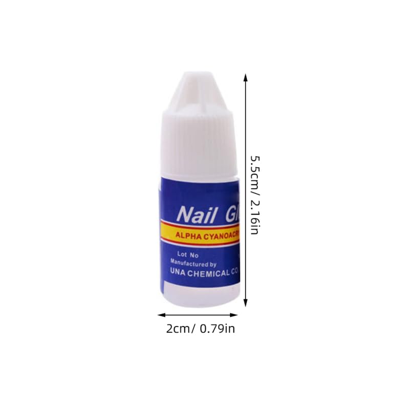Healifty 5 Pcs Nail Glue for Rhinestones and Acrylic Nails Acid Professional Adhesive with Super Viscosity and Odorless Suitable for Portable Manicure Tool