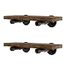 Wall Mounted Floating Shelves Floating Shelves with Industrial Pipe Brackets Set of 2 Rustic Wood Storage Shelf for Bedroom Living Room Bathroom Kitchen Office and More 2 Brown
