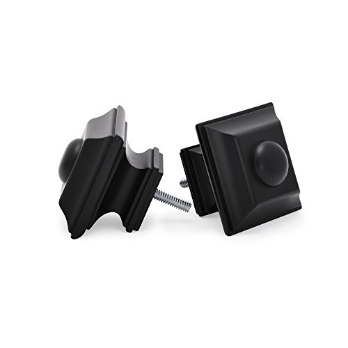 Ivilon Drapery Treatment Window Curtain Rod - Square Design 1 1/8 Rod. 48 To 86 Inch. Black #TOP1