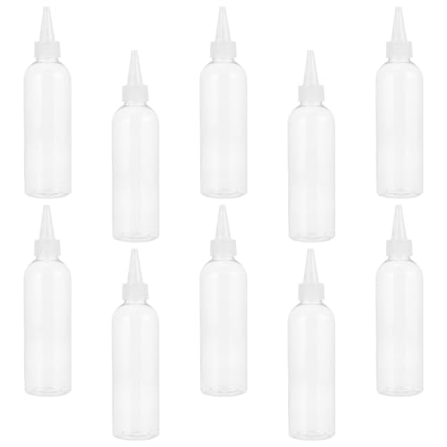 Botellas exprimibles de plástico de 200 ml con boca puntiaguda para líquidos, 10 uds 2