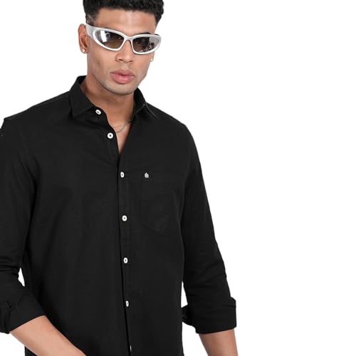 Image of Men's Slim Fit Spread Collar Full Sleeve Casual Shirt