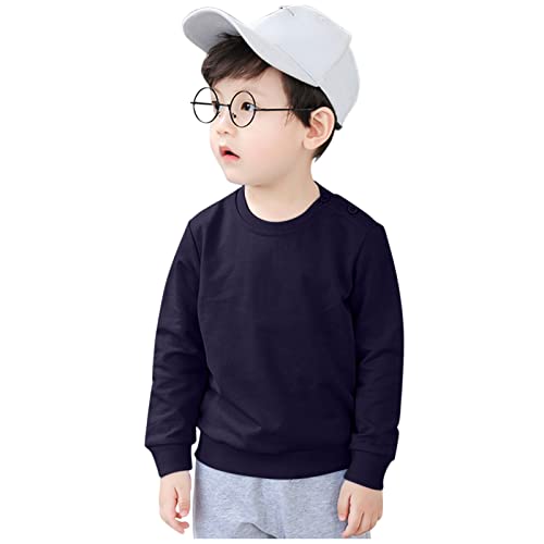 Toddler Solid Plain Sweatshirt Casual Long Sleeve Crewneck Tees Stretchy Boys Jackets Sport T-Shirt Tops Blouse3