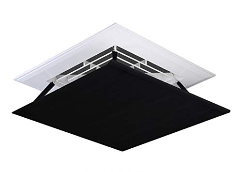 Liveinu Canvas Air Deflector Adjustable Reusable Heat and Air Deflector for Drop Ceiling Vents RV, Home HVAC, AC and Ceiling Registers Air Conditioner Deflector Black 17.5"x17.5" Inch