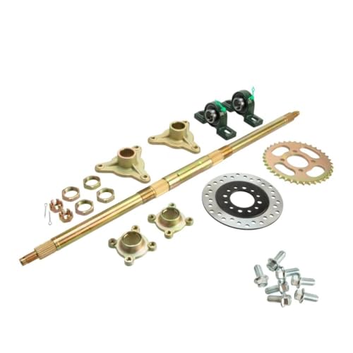 Essieu arrière complet 740mm pour karting et quad avec arbre de 20mm