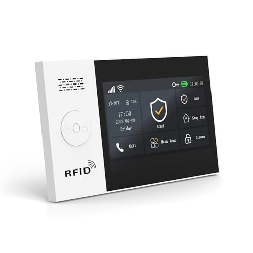 XNY 12-Piece-Kit Full Touch Screen Wireless Smart Home Alarm System, DIY 4G and WiFi Burglar Alarm System for Home Security with APP Alert, Motion Detector, Door Window Sensor, Remote Control, Siren
