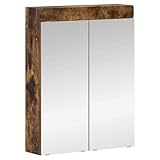 Matériau: Bois d'ingénierie Solivagant Amoire de Salle de Bain avec Miroir avec Porte Tulum Chêne fumé,(18.32 KG)