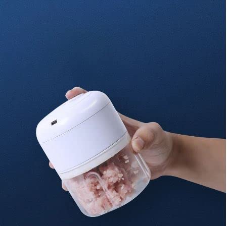 Mini Processador de Alimentos Recarregável USB 3 Lâminas Elétrico Bivolt Lavável 250ml Sem Fio Tritu