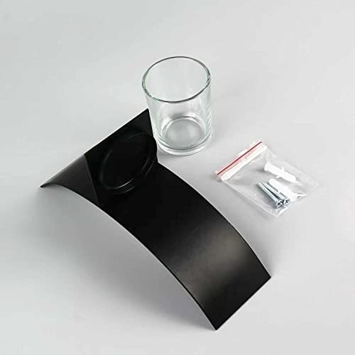 M-Bay 2 Pcs Black Iron Modern Art Wall Candle Sconces Set , Arc Shape Wall-Mounted Candle Holder With Glass Cup For Home Wedding Living Room Decoration, Black (Ch2019) #TOP2