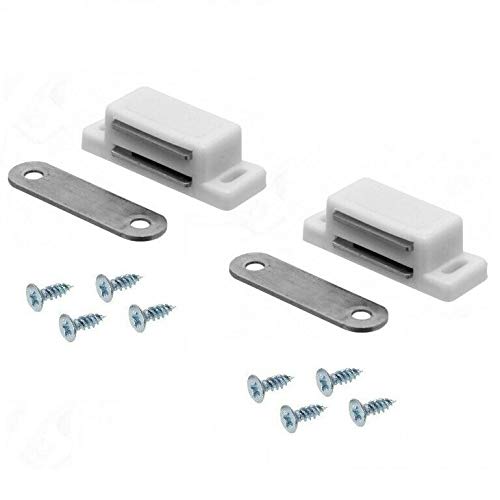 Preisvergleich Produktbild FURNICA 2x Magnetschnäpper Schrankschnäpper Möbelschnäpper mit Metall Gegenplatte + Schrauben