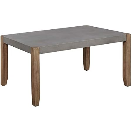 Alaterre Furniture Newport 36" L Faux Concrete and Wood Coffee Table