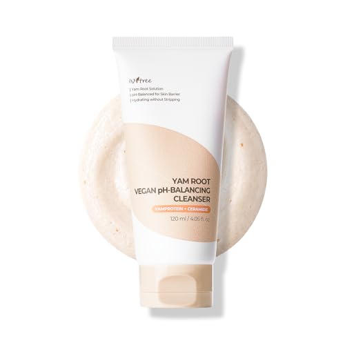 IsNtree Yam Root Vegan pH-Balancing Cleanser 120ml 4.05 fl.oz Hydrating Low pH Cleansing Foam | Gentle Moisture Barrier Care | Creamy Smoothie Texture | Sensitive Skin Friendly | Korean Skincare