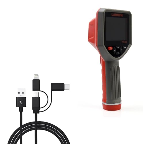 BoxWave Cable Compatible with Launch TIT-202 Pro (3.5 in) - AllCharge 3-in-1 Cable - Jet Black
