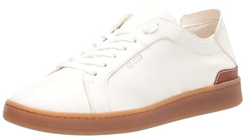 Image of Sam Edelman Jayme White Lace Up Rounded Toe Flat Heeled Low Top Sneakers (White, 13)