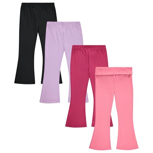 Image of Girls Leggings and Flared Pants Set Comfortable, Stylish, and Versatile Pack of 4