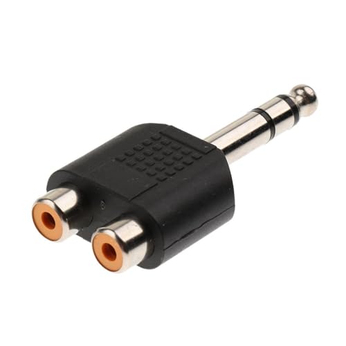 Image of 5pcs 1 /4 inch 6.35mm /6.5mm Stereo Male To Dual RCA Female Adapter Male to 2 Female Audio Adapter Splitter for Sound Equipment (Double Channel)