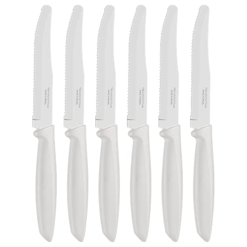 Imagen de Tramontina Juego de 6 Cuchillos Dentados para Carne Punta Redonda color blanco Plenus