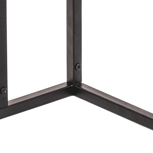 Mesa auxiliar de sofá HV negro de 40x35x51cm para mueble de salón y habitación 6