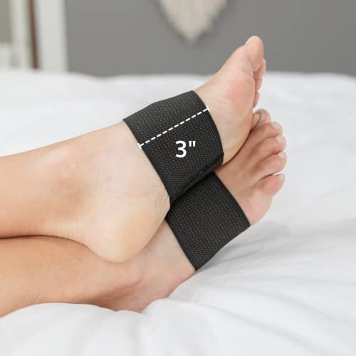Image of BraceAbility Copper Arch Support Bands - Flat Feet Compression Brace Sleeves for Fallen Arches Treatment, Heel Spur Pain Relief, Achilles Tendonitis Foot Care, Plantar Fasciitis Correction, S /M Pair