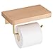 Navaris Portarrollos de Papel higiénico - Soporte de Pared de Madera para baño - Accesorio para WC con estantería para Smartphone Velas decoración