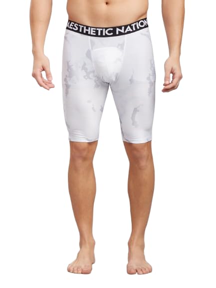 aesthetic nation Men's Mid-Length Compression Tights - Stretchable Base Layer with Moisture-Wicking, Breathable Fabric & Chafe-Free Seams for Gym, Running & Sports-picture-13