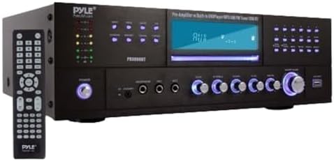 Ev Sineması Bluetooth Amplifikatör Alıcısı - 4 Kanal 3000 Watt Stereo Hoparlör Ev Ses Amplifikatörü Alıcısı Radyo, USB, 2 Mikrofon w/Echo, CD DVD Oynatıcı, LCD, Raf Montajlı - Pyle PD3000BT.5 — Amazon ürün görseli