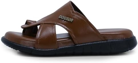 DOCTOR EXTRA SOFT Men's Memory Foam Cushion Footbed Sandals/Chappal for Adults with Adjustable Strap| Diabetic & Orthopedic|LightWeight Comfortable Stylish & Anti-Skid| Dr.Slippers & FlipFlops Gents A-02