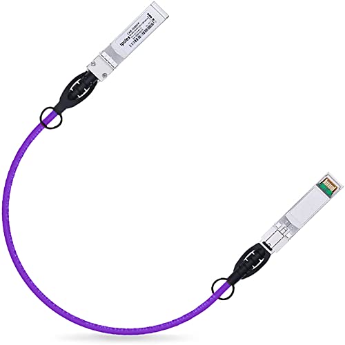 Image of ipolex Colored 10G SFP+ Twinax Cable, Direct Attach Copper(DAC) Passive Cable, 0.3m (0.98ft) in Purple, for Cisco SFP-H10GB-CU0.3M, Meraki, Ubiquit, Mikrotik, Intel, Fortinet, Netgear and More