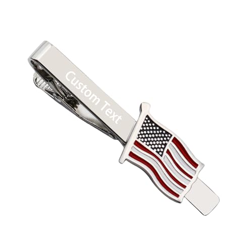 Image of US Flag Tie Clip Clothing Accessories for Weddings, Busiess Meetings, Officers, Government Departments, Pilots, Soldiers, and Military Friends American Flag Tie Clip