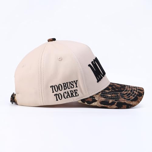 Image of Vintage Two-Tone Trucker Hat Adjustable Baseball Cap with Mommin Embroidery Ponytail Fit Unisex Outdoor Casual Headwear