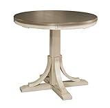 Hillsdale Furniture Counter Height Round Dining Table, Distressed Gray/Sea White