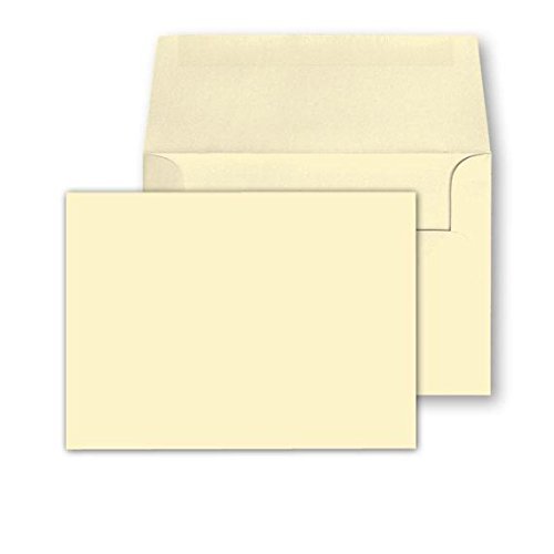 50 Blank Cream Natural 5" x 7" Note Cards & Envelopes – Heavyweight Off-White Flat Cards for Invitations, Greetings, Postcards, Announcements (NOT A