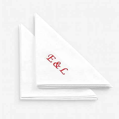 Personalised Embroidered White Cotton Napkins Cover
