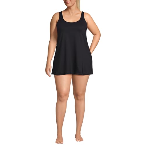 Lands' End Women's Scoop Neck Mini Swim Dress One Piece Swimsuit