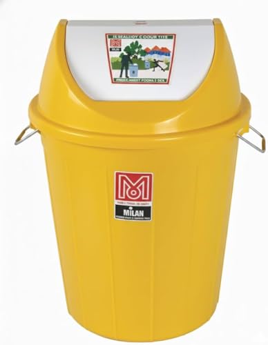 Image of Milan Plastic Swing Lid Garbage Dustbin 60 Litre Assorted