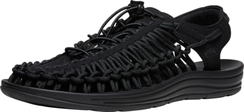 KEEN mens Uneek Classic Two CordSandals, Black/Black, 9.5
