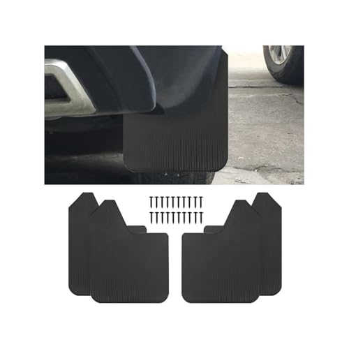 FALVFUN Carbon Fiber Car Mud Flaps Splash Guards, 4PCS Bendable & Flexible Vehicle Front & Rear Mudflaps Protection with Screws, Auto Exterior Flares Accessories, Universal Fit (Black)