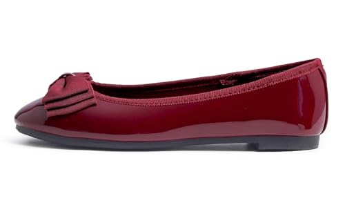 Women's Round Toe Cute Bow Trim Ballet Flats2