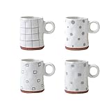 Estas 4 tazas de cerámica son perfectas para café, té, chocolate caliente, sopa y más.