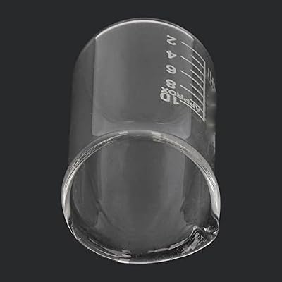 10Pcs 10ml Borosilicate Glass Beakers Clear Scale Laboratory Cup Thick Experimental Graduated Cylinder Cup with Clear Scale Line for Science Lab